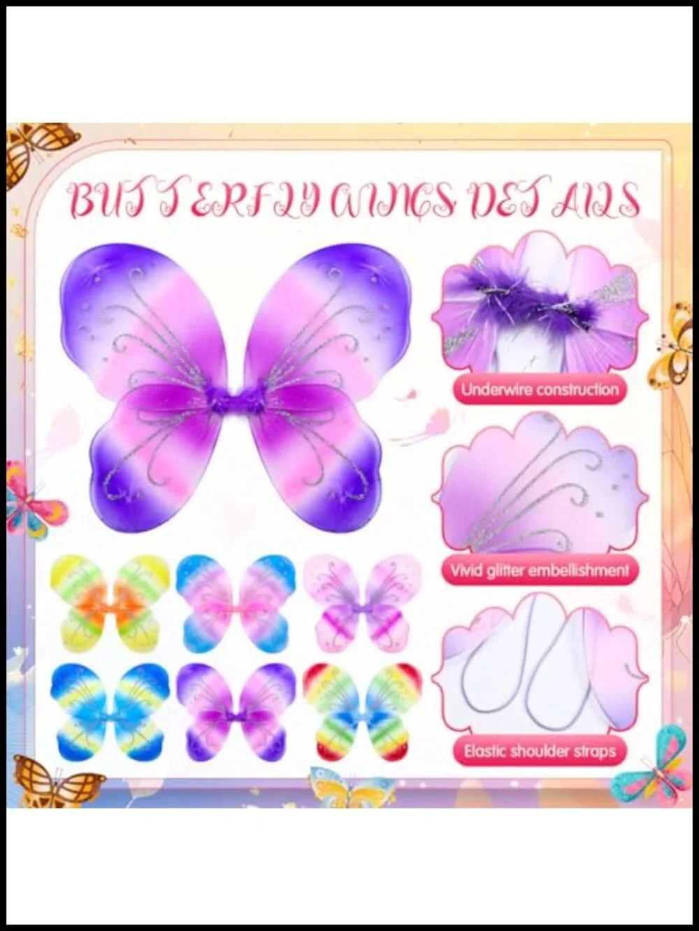 24 Pack Fairy Wings Butterfly Wings Costume for Kids Girls Princess Party Dress